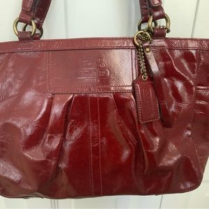 Red Patent Leather Coach Tote